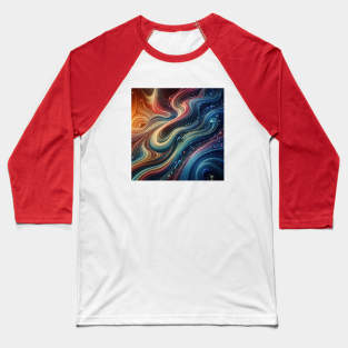 Flowing liquid creates vibrant wave pattern design Baseball T-Shirt